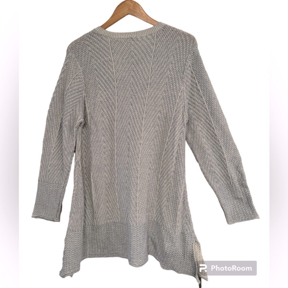 eight eight eight NWT pull over tunic sweater, cream & blue 100% cotton … - Picture 2 of 6